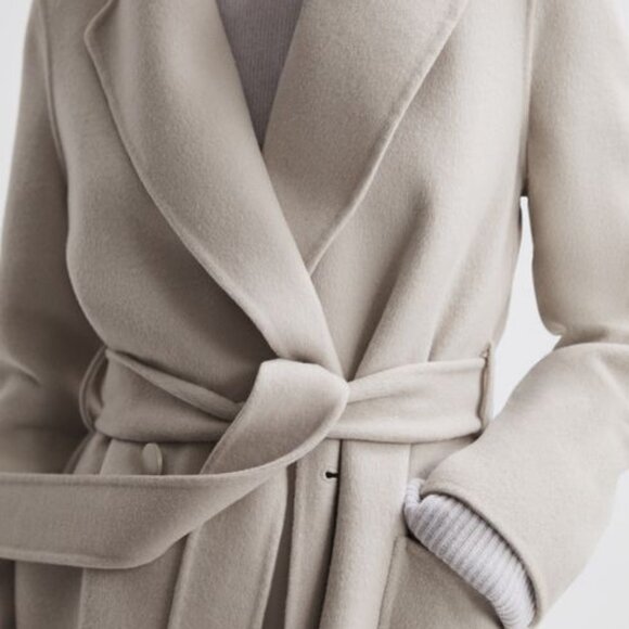 Reiss Lucia Relaxed Double Breasted Wool Coat Petite XXS - Picture 4 of 4